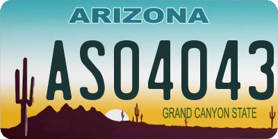 AZ license plate ASO4043