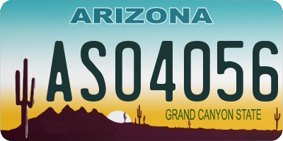 AZ license plate ASO4056