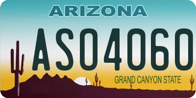 AZ license plate ASO4060