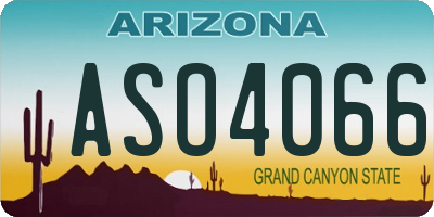 AZ license plate ASO4066
