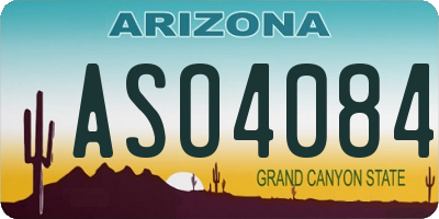 AZ license plate ASO4084