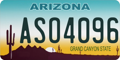 AZ license plate ASO4096