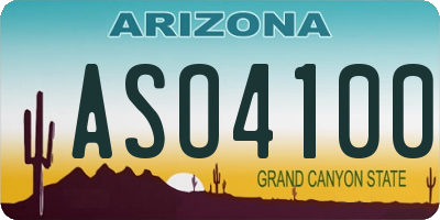 AZ license plate ASO4100