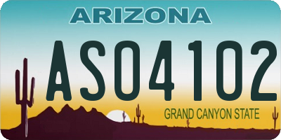 AZ license plate ASO4102