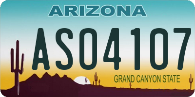AZ license plate ASO4107