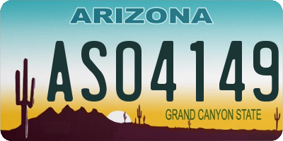 AZ license plate ASO4149