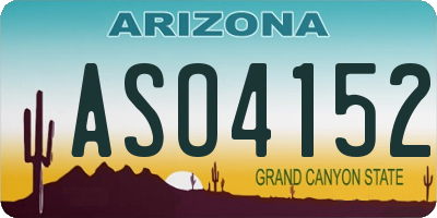 AZ license plate ASO4152