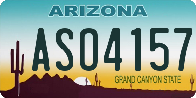 AZ license plate ASO4157
