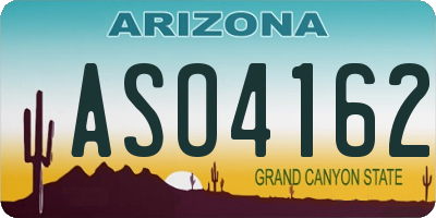 AZ license plate ASO4162