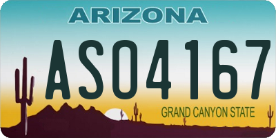 AZ license plate ASO4167
