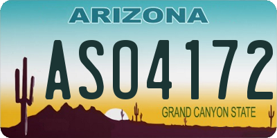 AZ license plate ASO4172