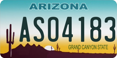 AZ license plate ASO4183