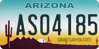 AZ license plate ASO4185