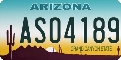 AZ license plate ASO4189