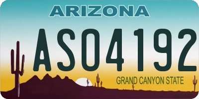 AZ license plate ASO4192