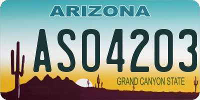 AZ license plate ASO4203