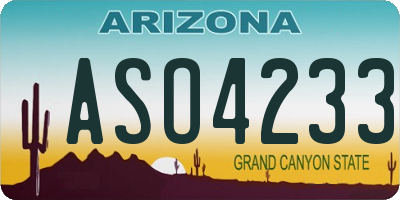AZ license plate ASO4233