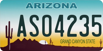 AZ license plate ASO4235