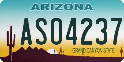 AZ license plate ASO4237