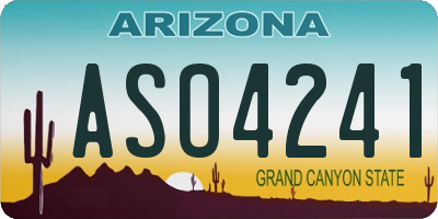 AZ license plate ASO4241