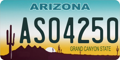 AZ license plate ASO4250