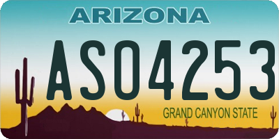AZ license plate ASO4253