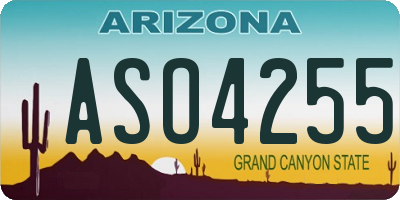 AZ license plate ASO4255