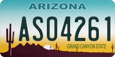 AZ license plate ASO4261