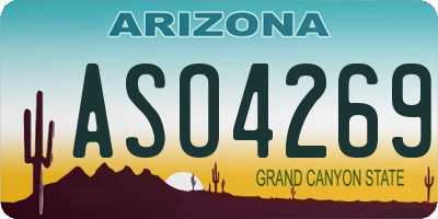 AZ license plate ASO4269