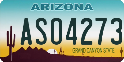 AZ license plate ASO4273