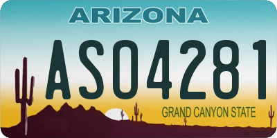 AZ license plate ASO4281
