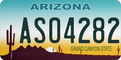 AZ license plate ASO4282