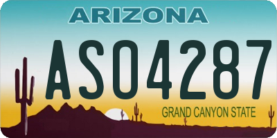 AZ license plate ASO4287