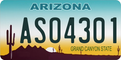 AZ license plate ASO4301