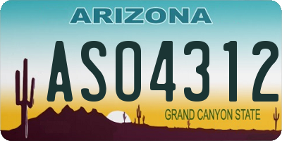 AZ license plate ASO4312