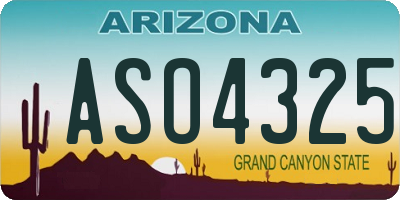 AZ license plate ASO4325