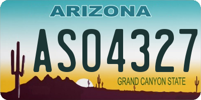 AZ license plate ASO4327