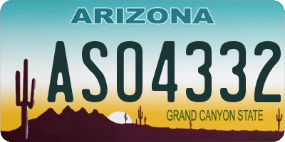AZ license plate ASO4332