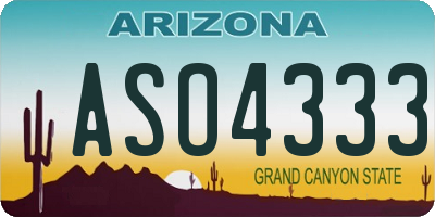 AZ license plate ASO4333