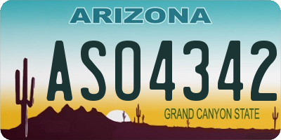 AZ license plate ASO4342