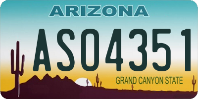 AZ license plate ASO4351