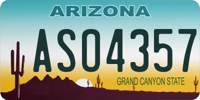 AZ license plate ASO4357