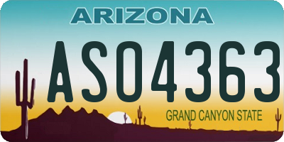 AZ license plate ASO4363