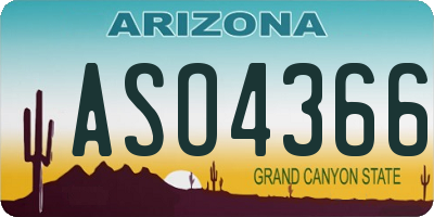 AZ license plate ASO4366