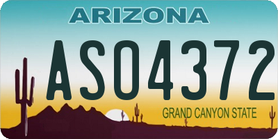 AZ license plate ASO4372