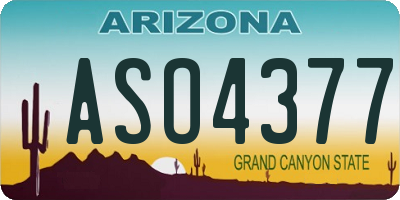 AZ license plate ASO4377