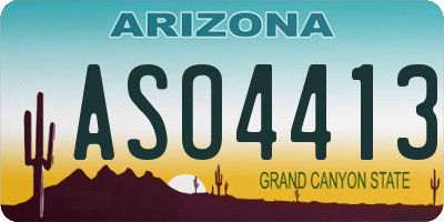 AZ license plate ASO4413