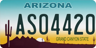 AZ license plate ASO4420