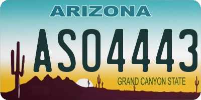 AZ license plate ASO4443