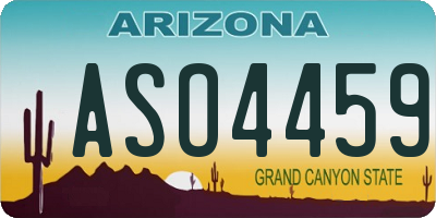 AZ license plate ASO4459